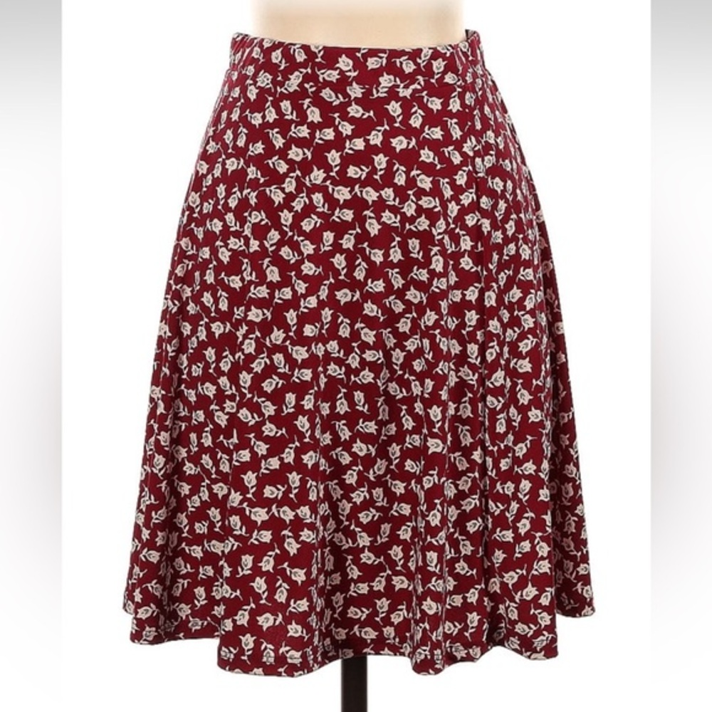 Gilli A-Line Red Floral Skirt